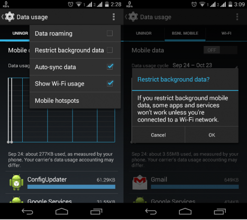 How to disable background data in Android - Spinfold